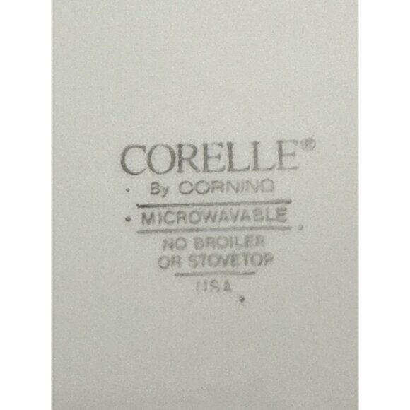 Corelle By Corning Set Of 2 White & Green Rim Serving Bowls Matches Shadow Iris - Picture 3 of 5